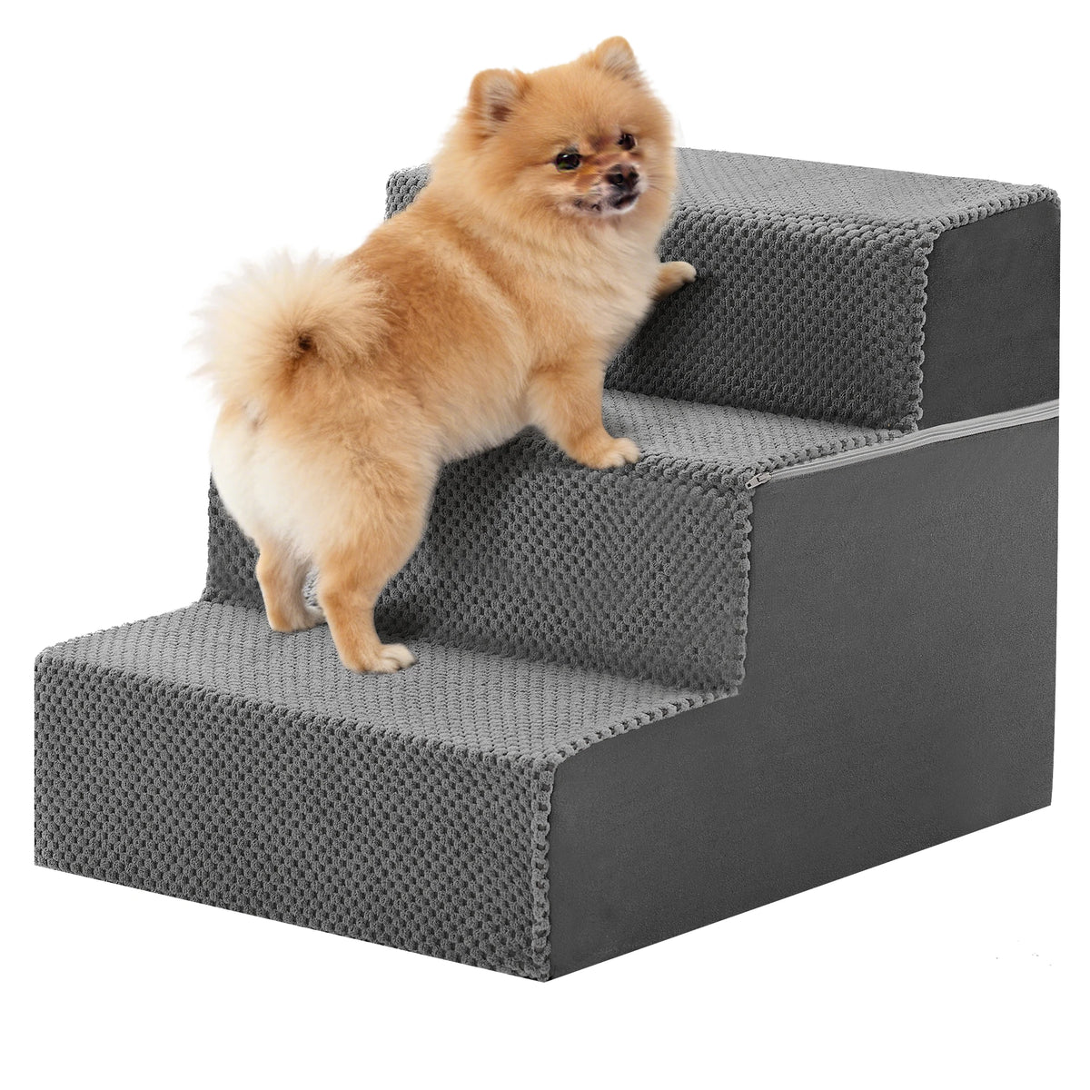 Jhk 3 To 5 Step Right Angled Foam Dog Stairs Ramp For Small Dogs