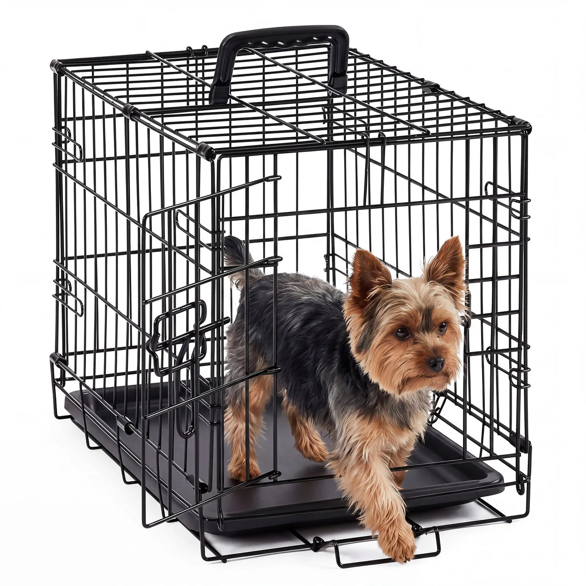 Jhk 18 Inch Single Door Metal Dog Crate With Tray