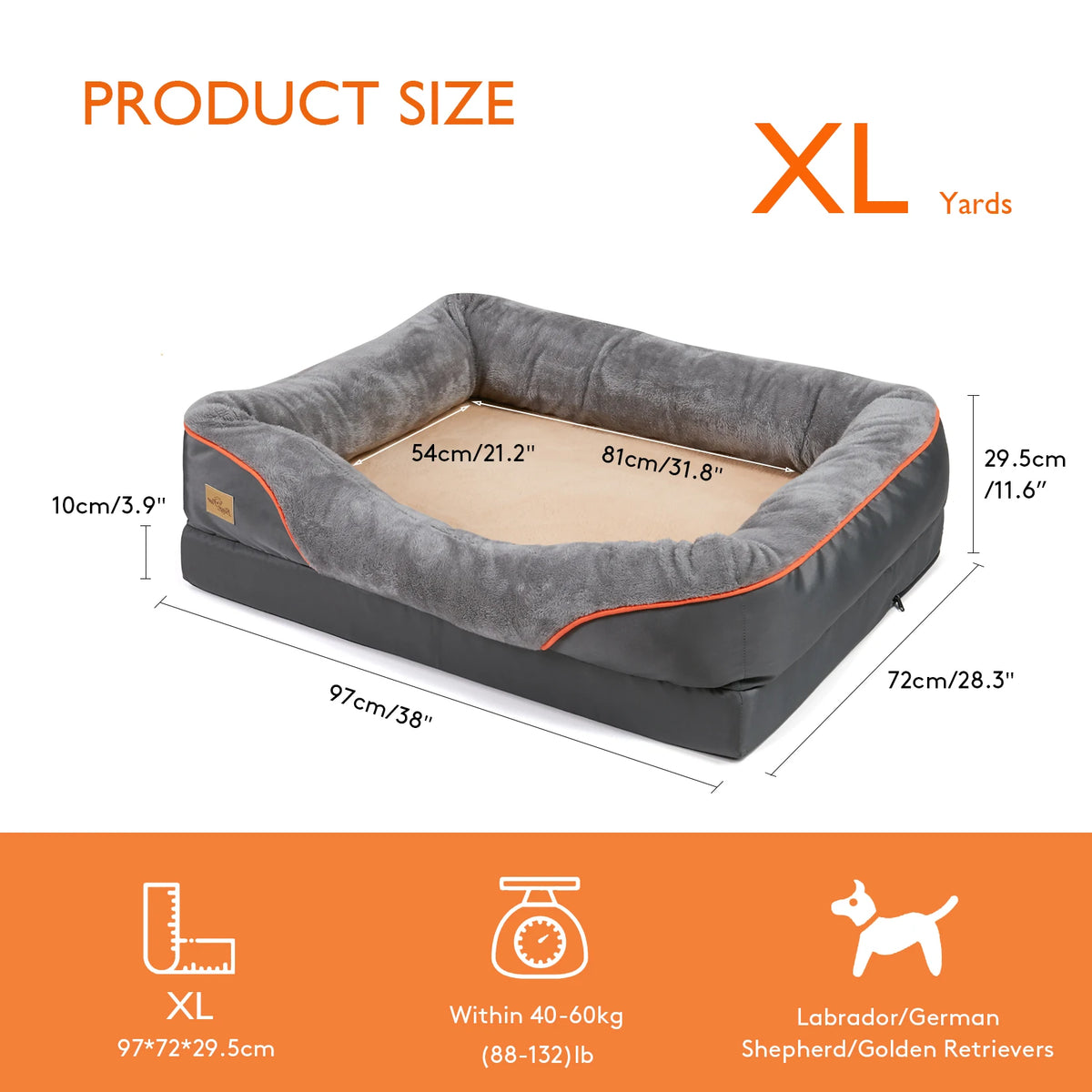 Borwart Memory Foam Orthopedic Pet Sofa With Removable Cover