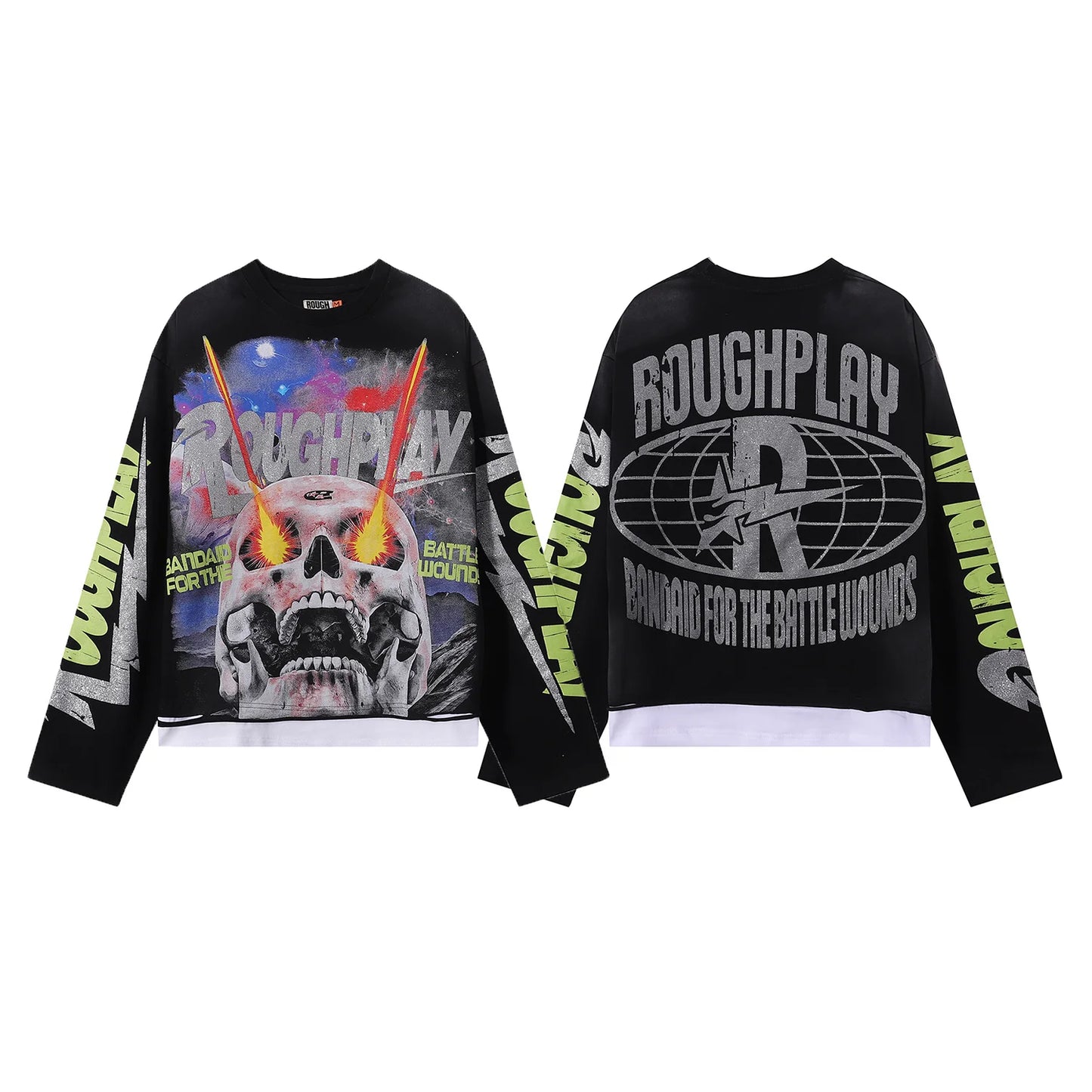 American Style Splicing Diamond Cotton Crew Neck T Shirt Unisex
