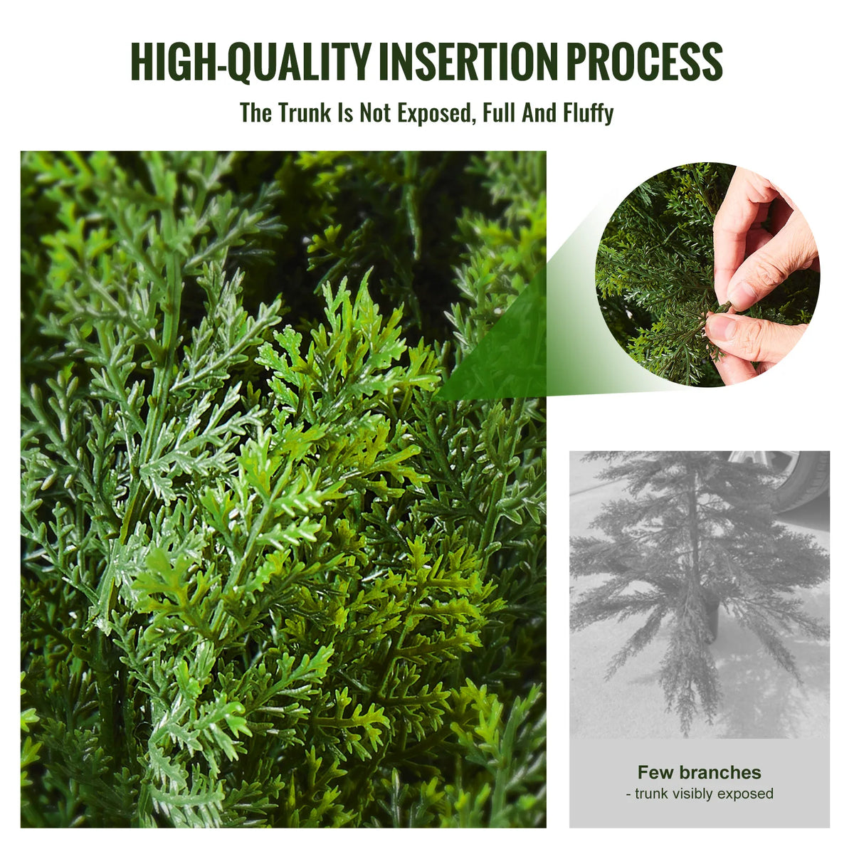 SucceBuy Artificial Cedar Topiary Tree Evergreen Fake Cypress Decor