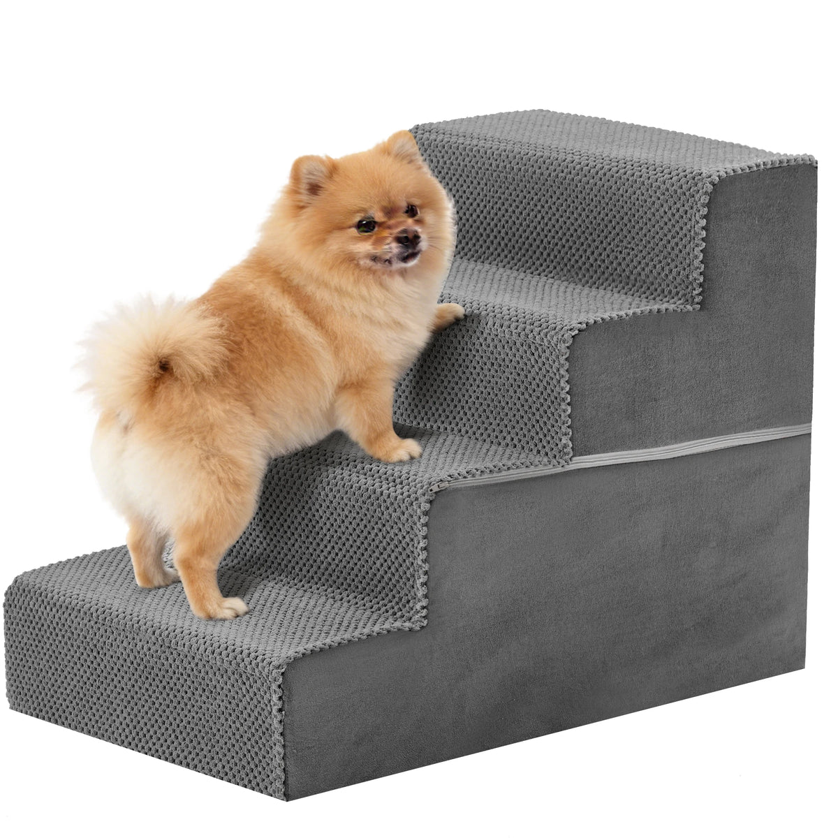 Jhk 3 To 5 Step Right Angled Foam Dog Stairs Ramp For Small Dogs