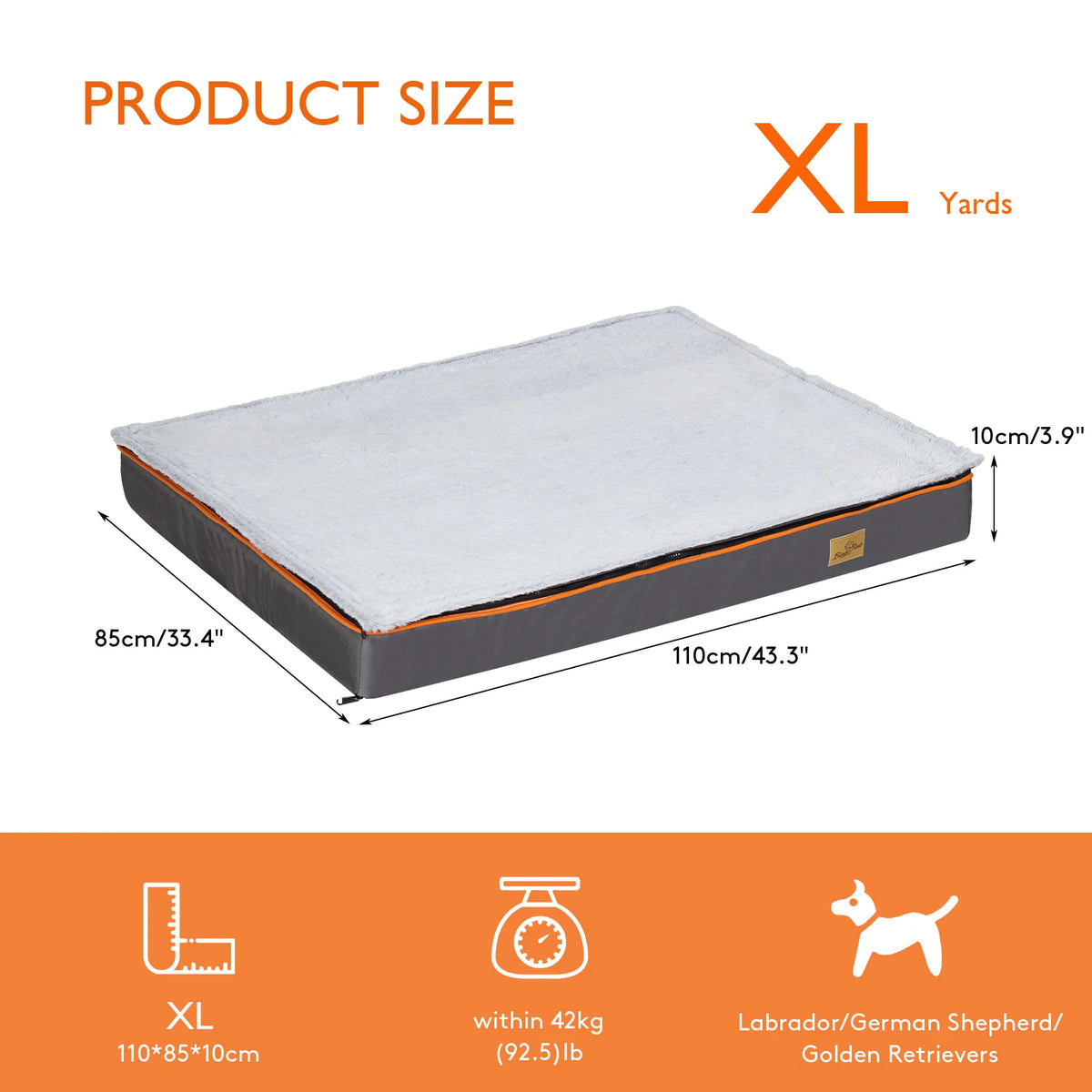 Bingopaw Large Padded Orthopedic Dog Bed With Washable Cover