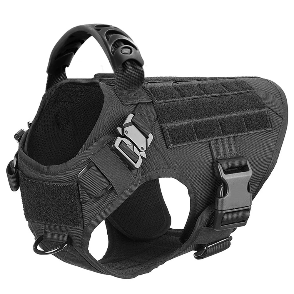 Padded Nylon Dog Harness And Leash Set With Quick Release Buckle For Training Walking Large Dogs