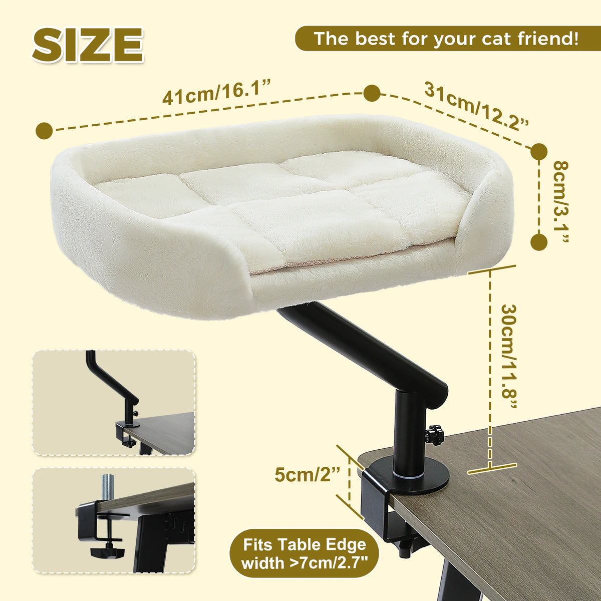 Pawz Road Adjustable 360 Rotatable Desk Cat Bed