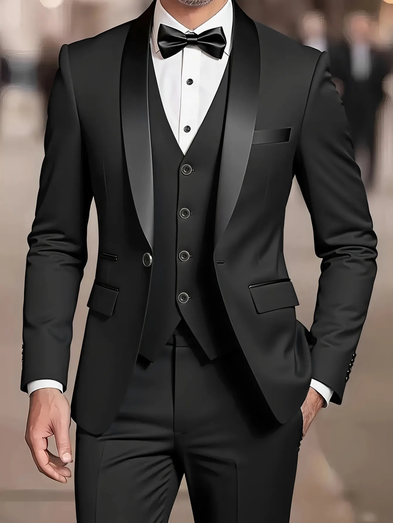 Mens Wedding Best Man Dress Suit Regular Fit Lapel Collar