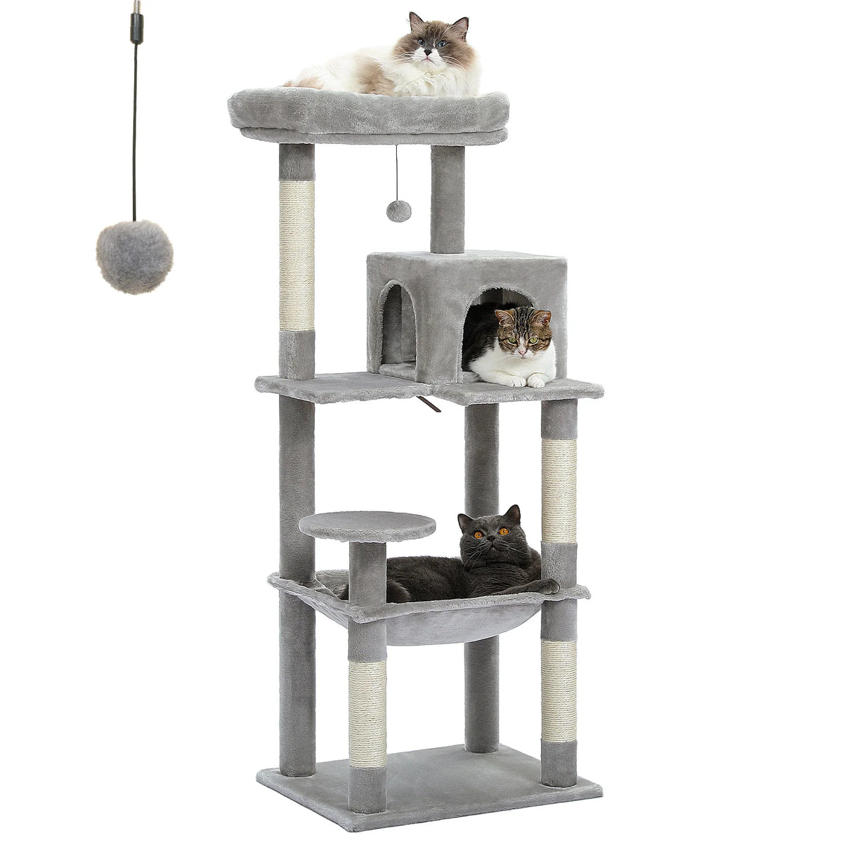 PAWZ Road 5 Level Cat Tree With Hammock And Sisal Posts