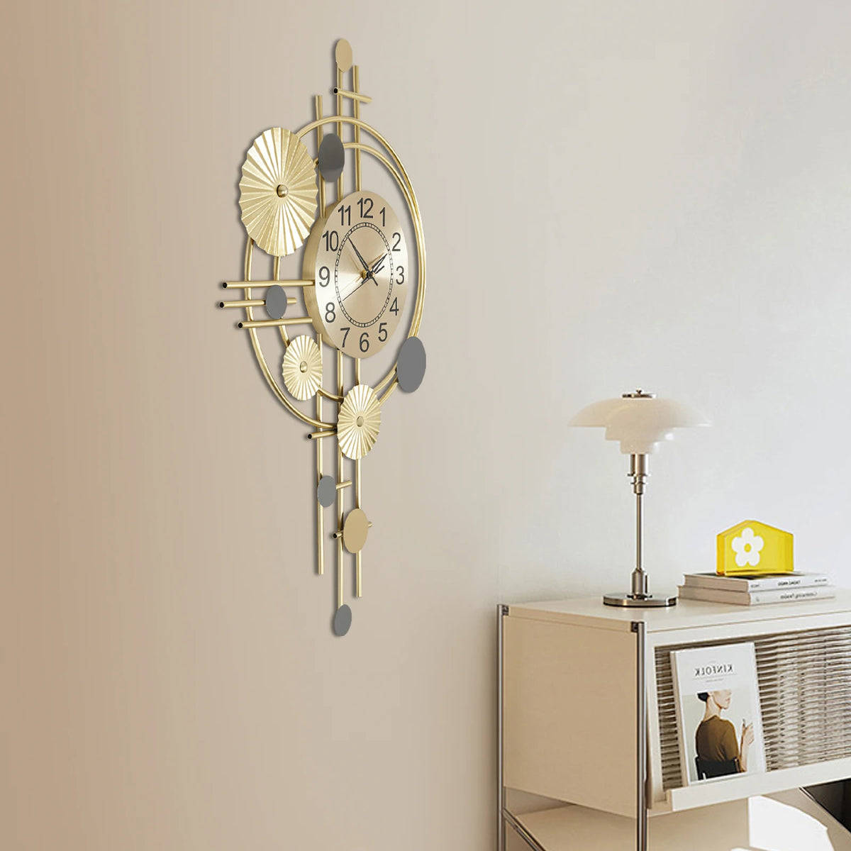 Golden Modern Decorative Wall Clock For Home Office