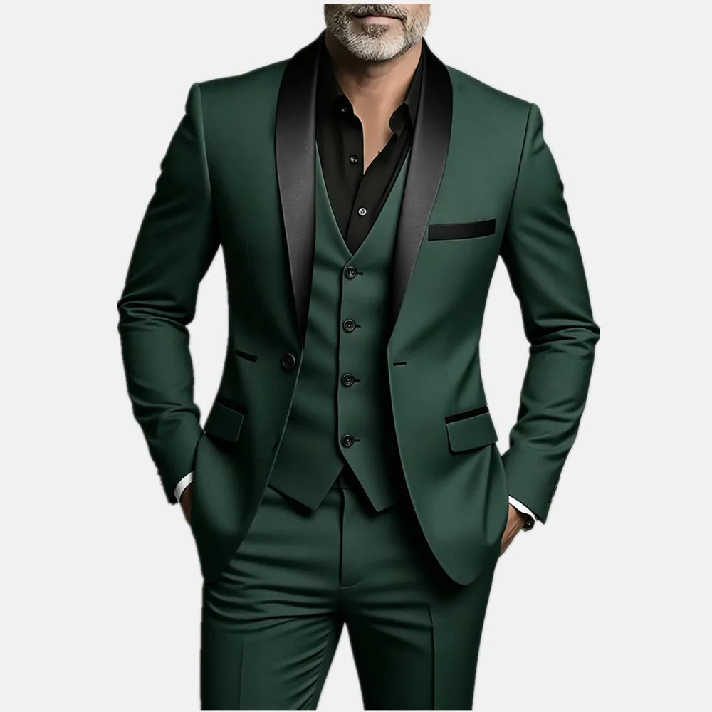 Mens Wedding Best Man Dress Suit Regular Fit Lapel Collar