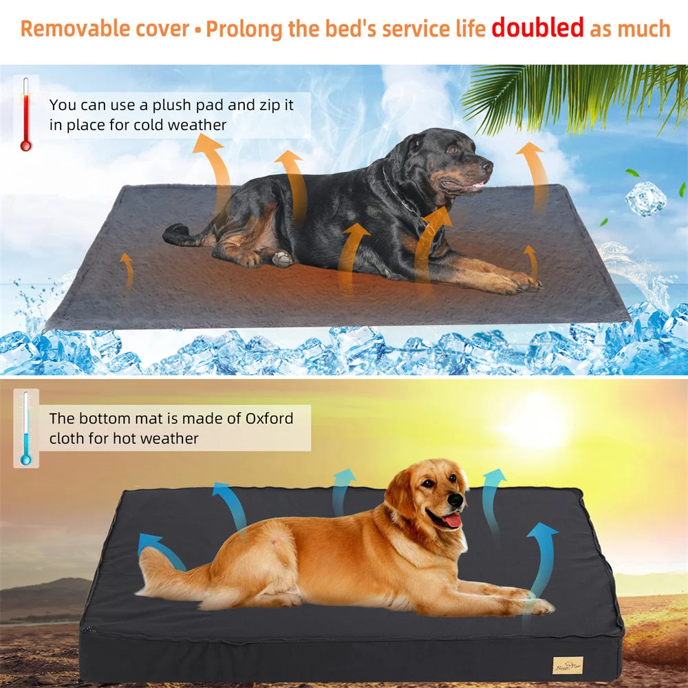 Borwart Large Orthopaedic Dog Bed With Washable Cover
