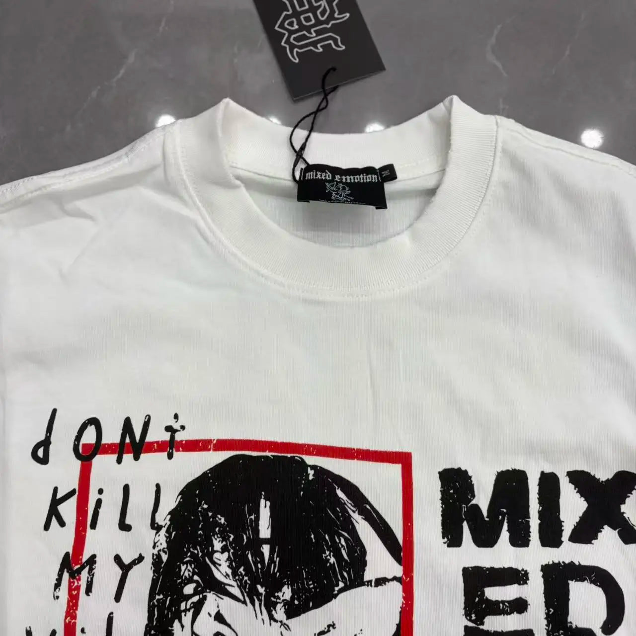 Mixed Emotion Print Cotton T Shirt Men Women Casual Trendy High Street