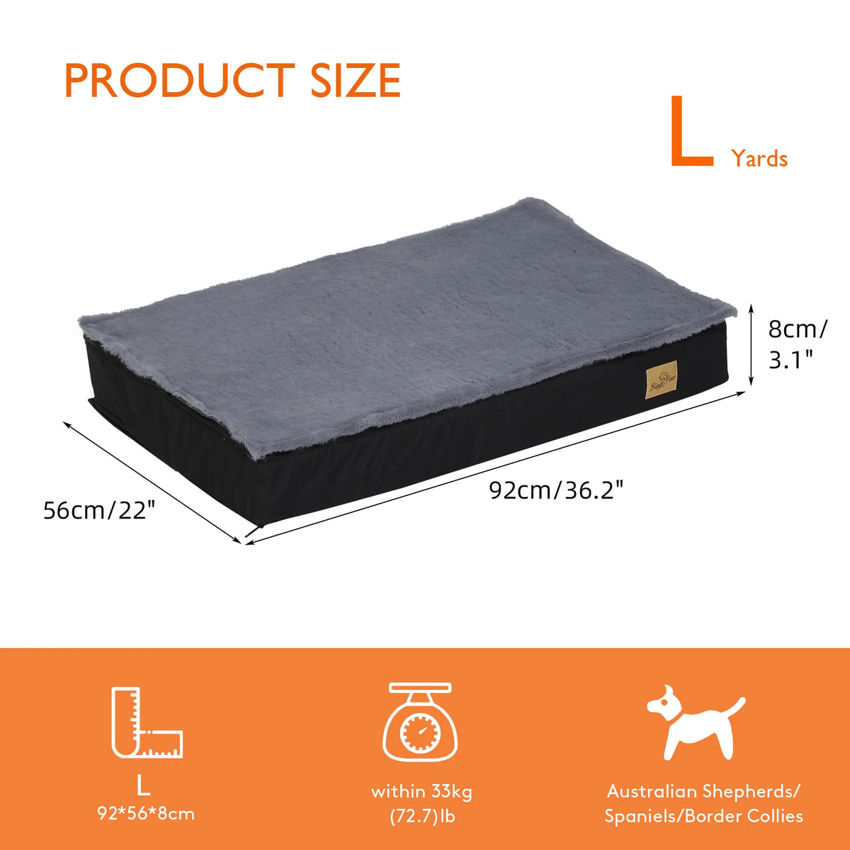 Bingopaw Washable Orthopedic Sponge Foam Dog Bed