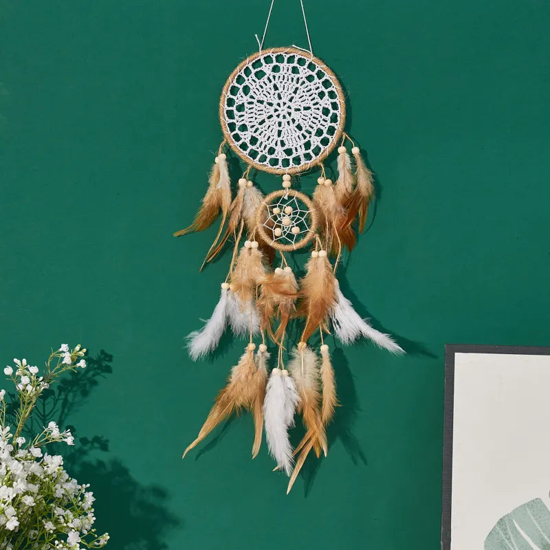 Large Bohemian Handcrafted Dream Catcher With Moon And Sun