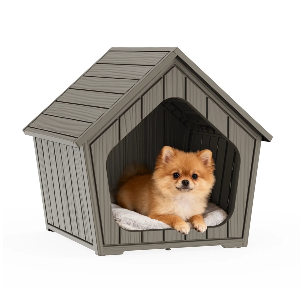 Waterproof Gable Roof Plastic Pet House For Outdoor Use