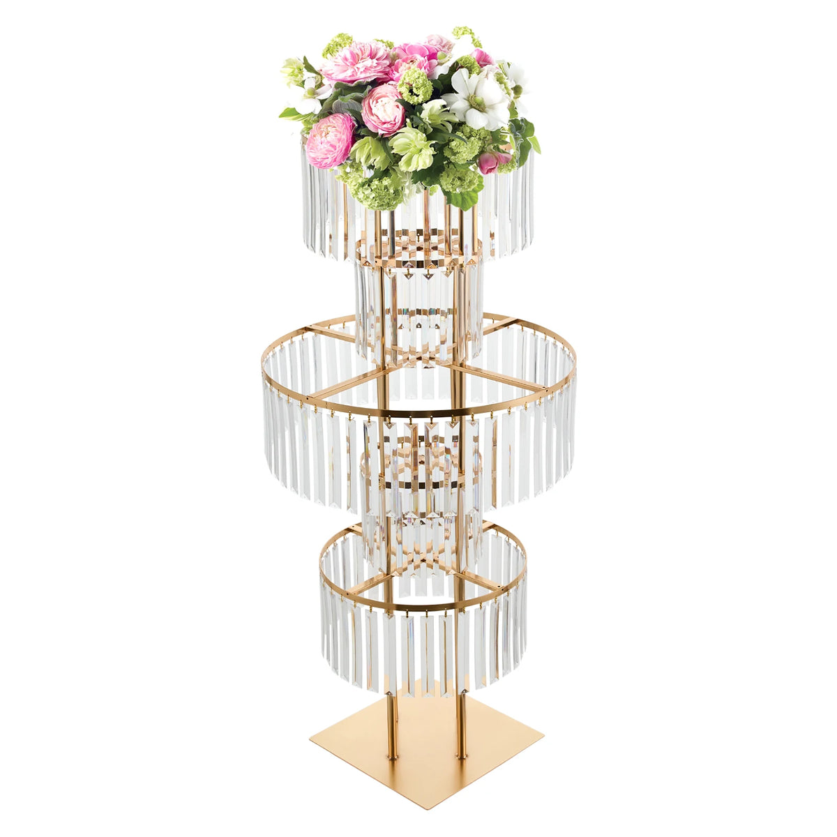 5 Tier Gold Acrylic Wedding Flower Stand Centerpiece