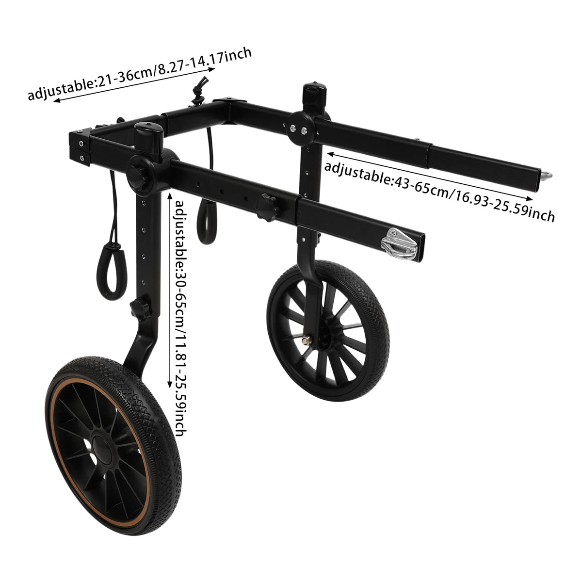 Bymaocar Adjustable Two Wheel Dog Wheelchair For Rehabilitation