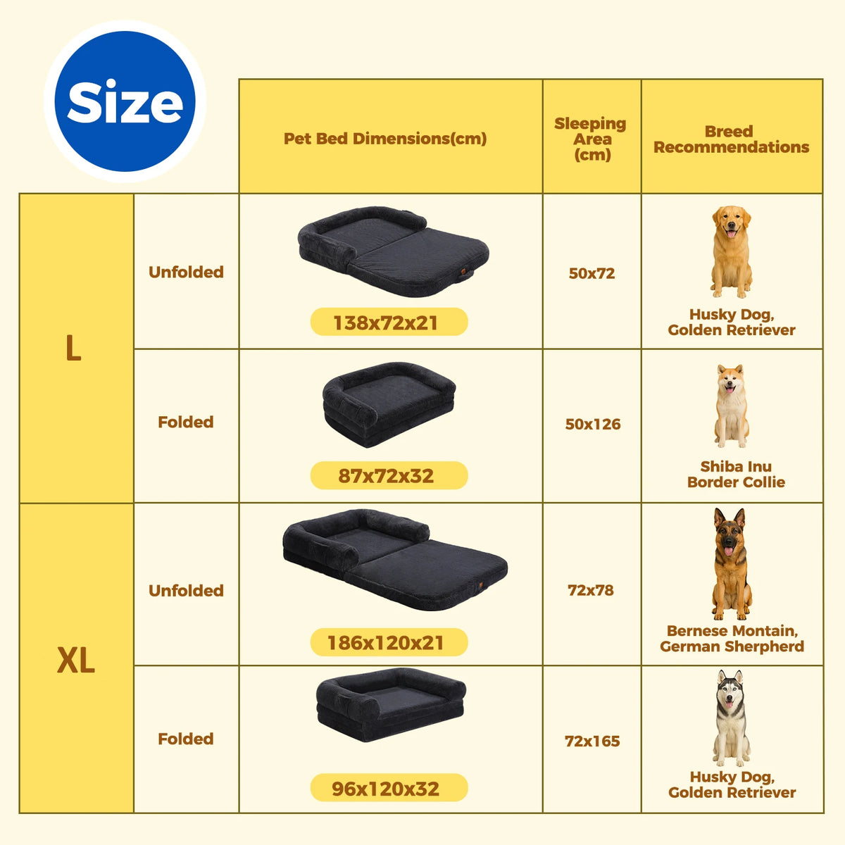 Foldable Plush Dog Bed Sofa With Non Slip Bottom By Pawz Road