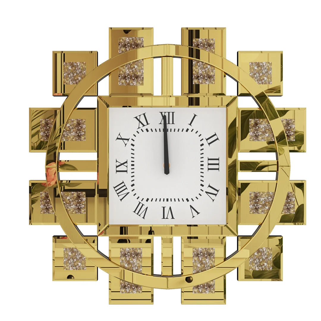 Decorative 60CM Resin Crystal Wall Clock Battery Operated