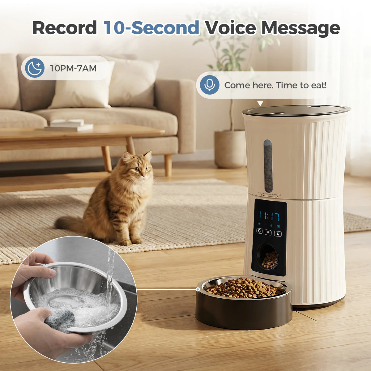 Jhk 4L Automatic Wifi App Controlled Cat Food Feeder