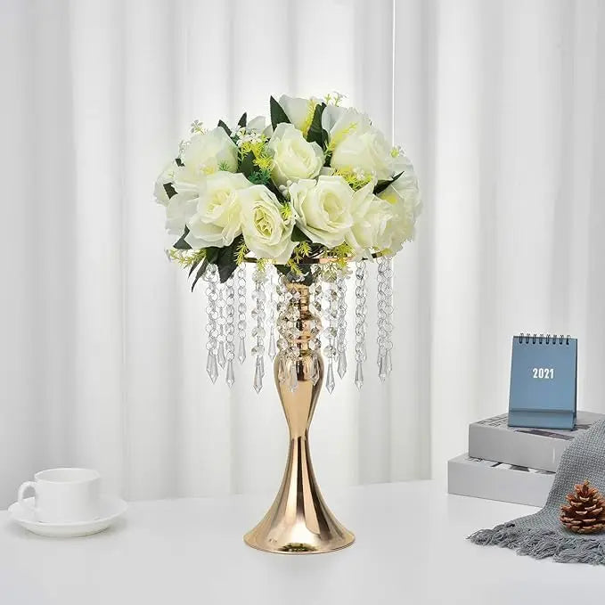 4 Pcs Gold Metal Trumpet Vases Wedding Centerpieces