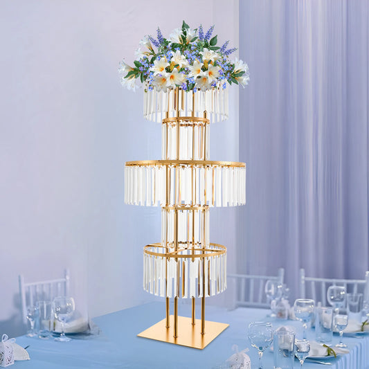 Acrylic Crystal Flower Vase Rack Stand Wedding Centerpiece Display Holder