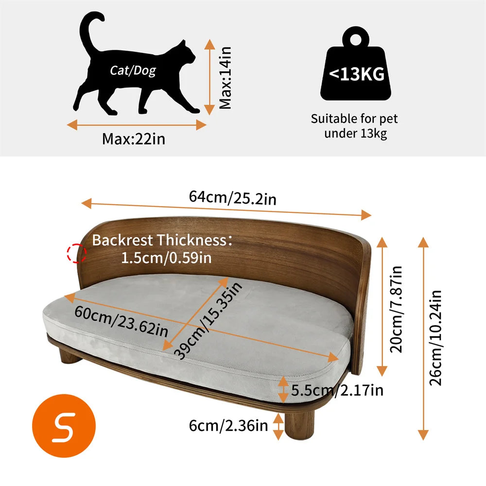 Borwart Premium Wooden Elevated Pet Sofa For Dogs And Cats