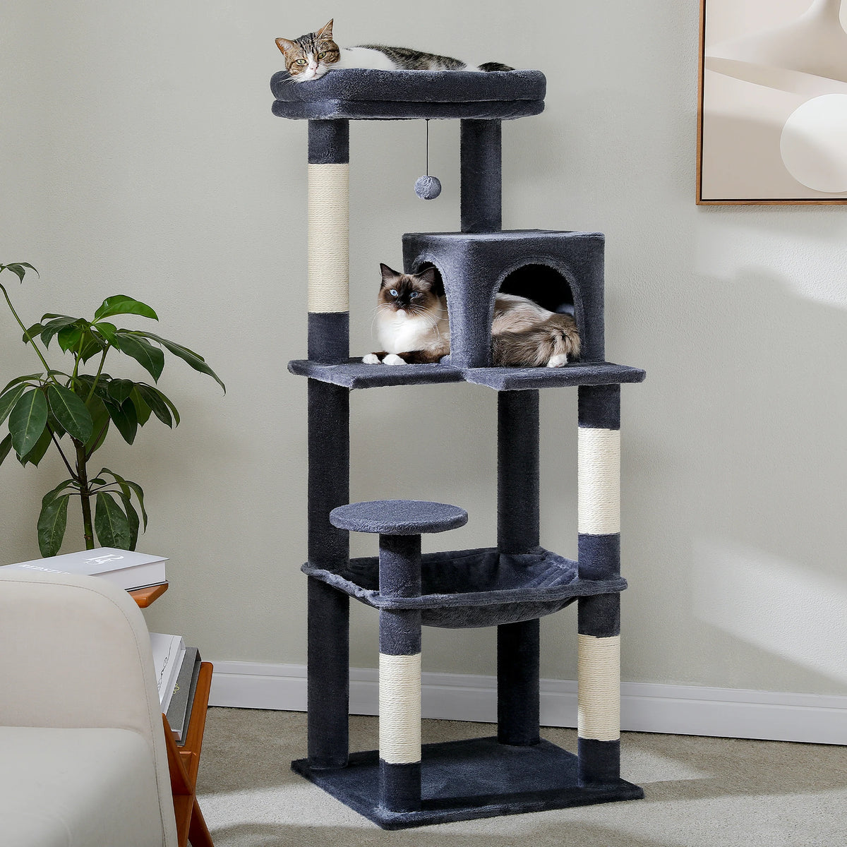 PAWZ Road 5 Level Cat Tree With Hammock And Sisal Posts