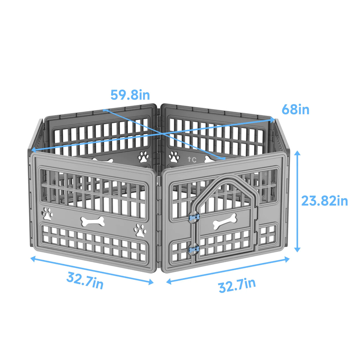 6 Panel Plastic Pet Playpen With Door For Small Dogs