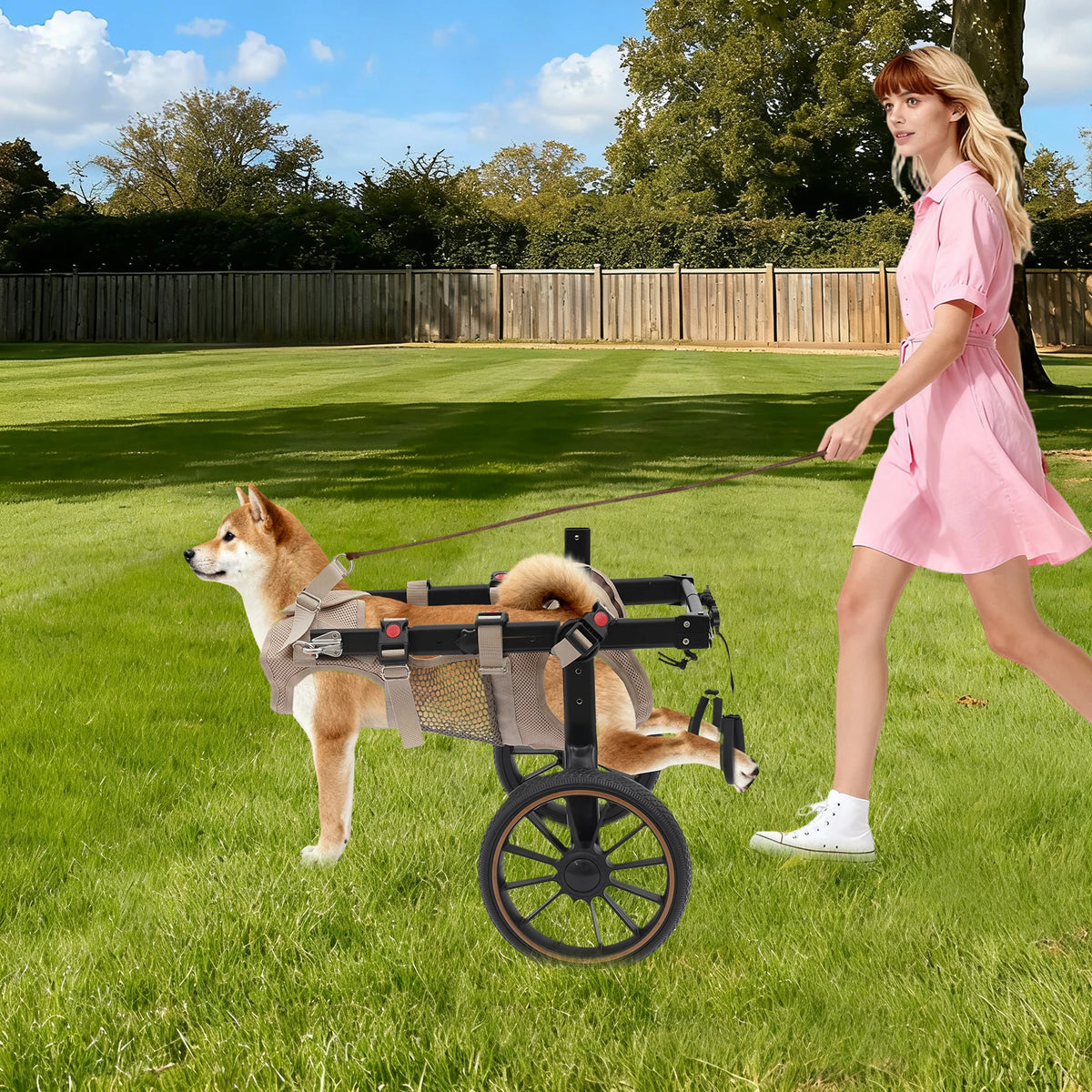 Bymaocar Adjustable Two Wheel Dog Wheelchair For Rehabilitation