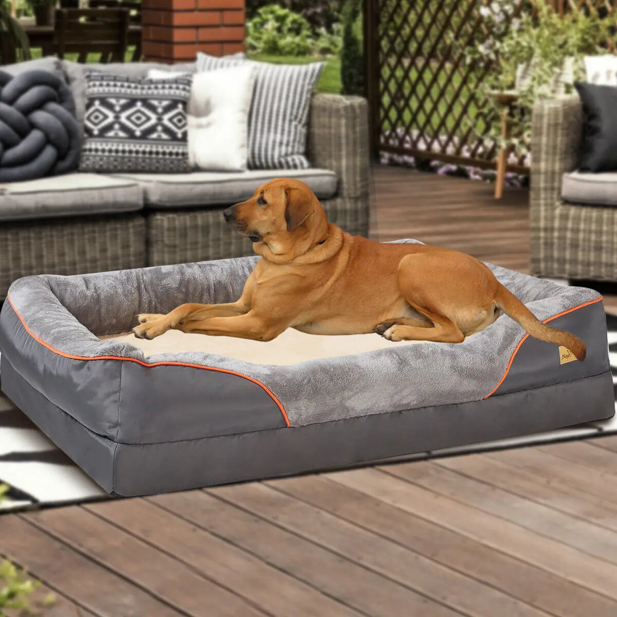 BINGOPAW Super Soft Orthopedic Dog Bed With Cotton-Padded Bolster