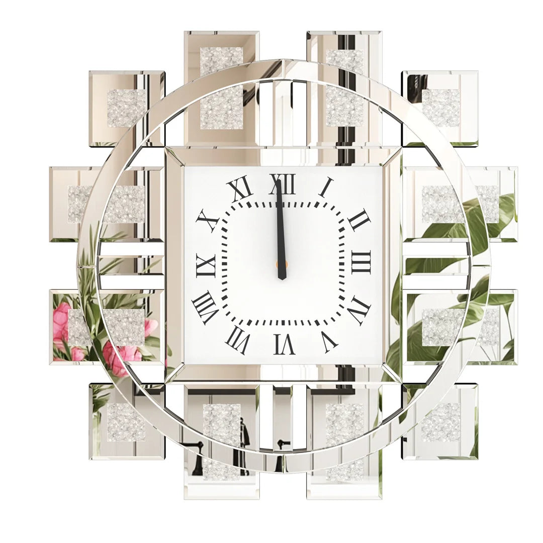 Decorative 60CM Resin Crystal Wall Clock Battery Operated