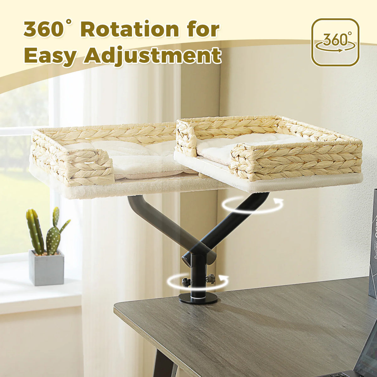 Pawz Road Adjustable 360 Rotatable Desk Cat Bed