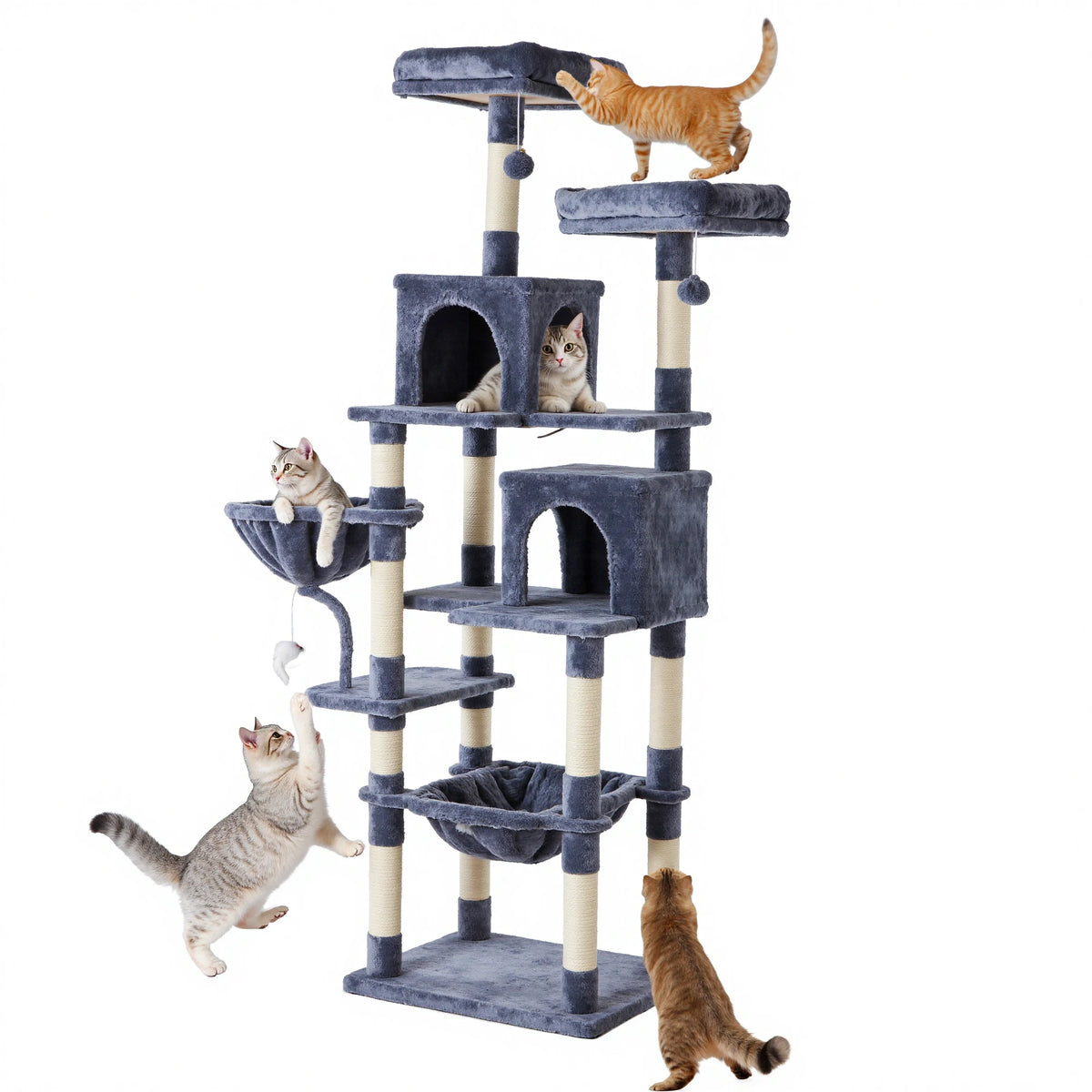 JHK 71 Inch Tall Multi Tier Cat Tree Climbing Tower