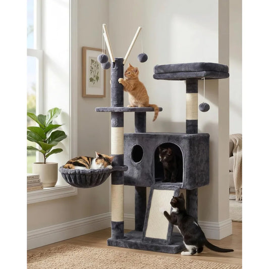 Nbvcx 41 Inch Cat Tree Tower With Hammock And Scratching Posts