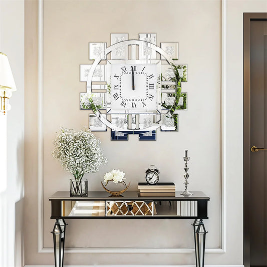Decorative 60CM Resin Crystal Wall Clock Battery Operated