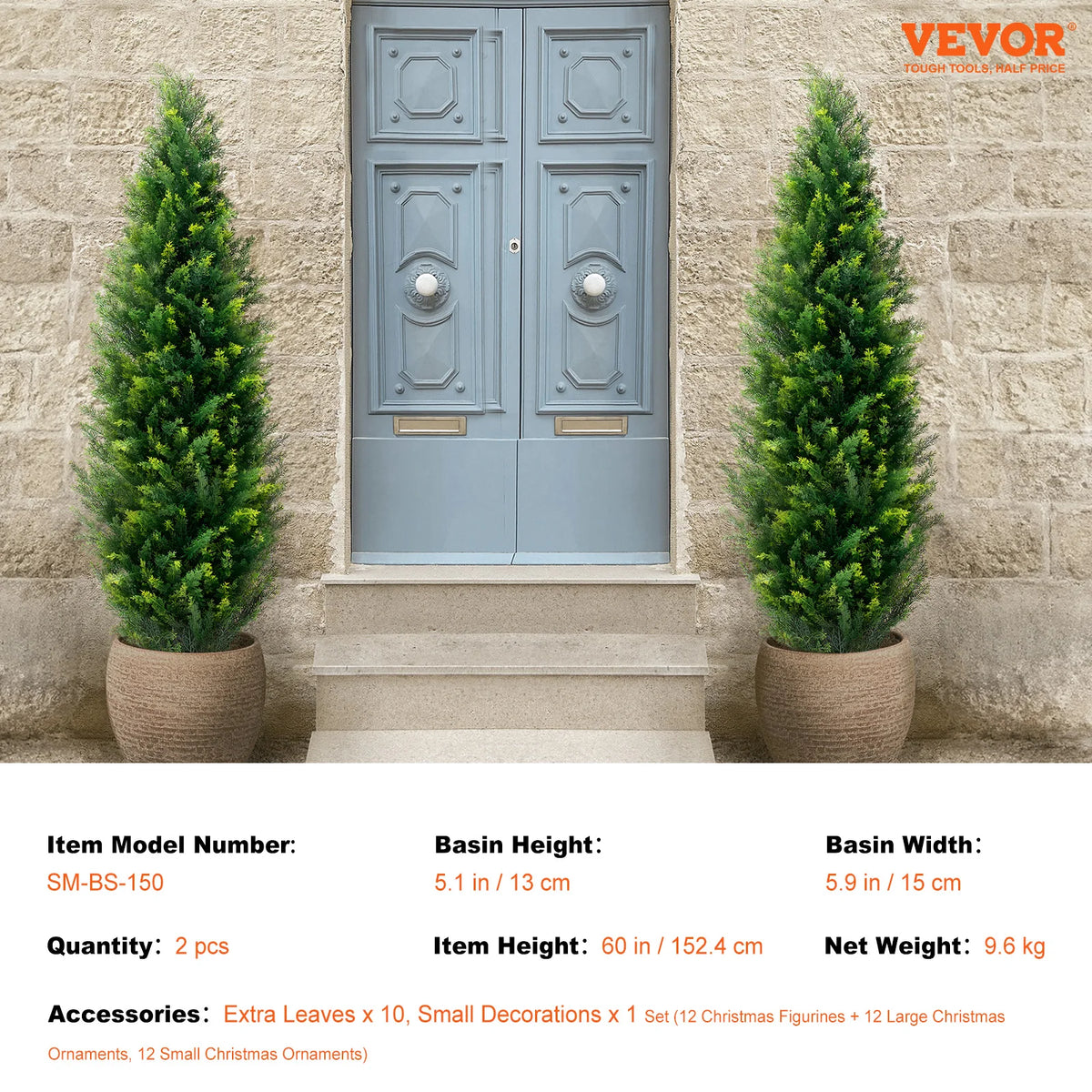 SucceBuy Artificial Cedar Topiary Tree Evergreen Fake Cypress Decor