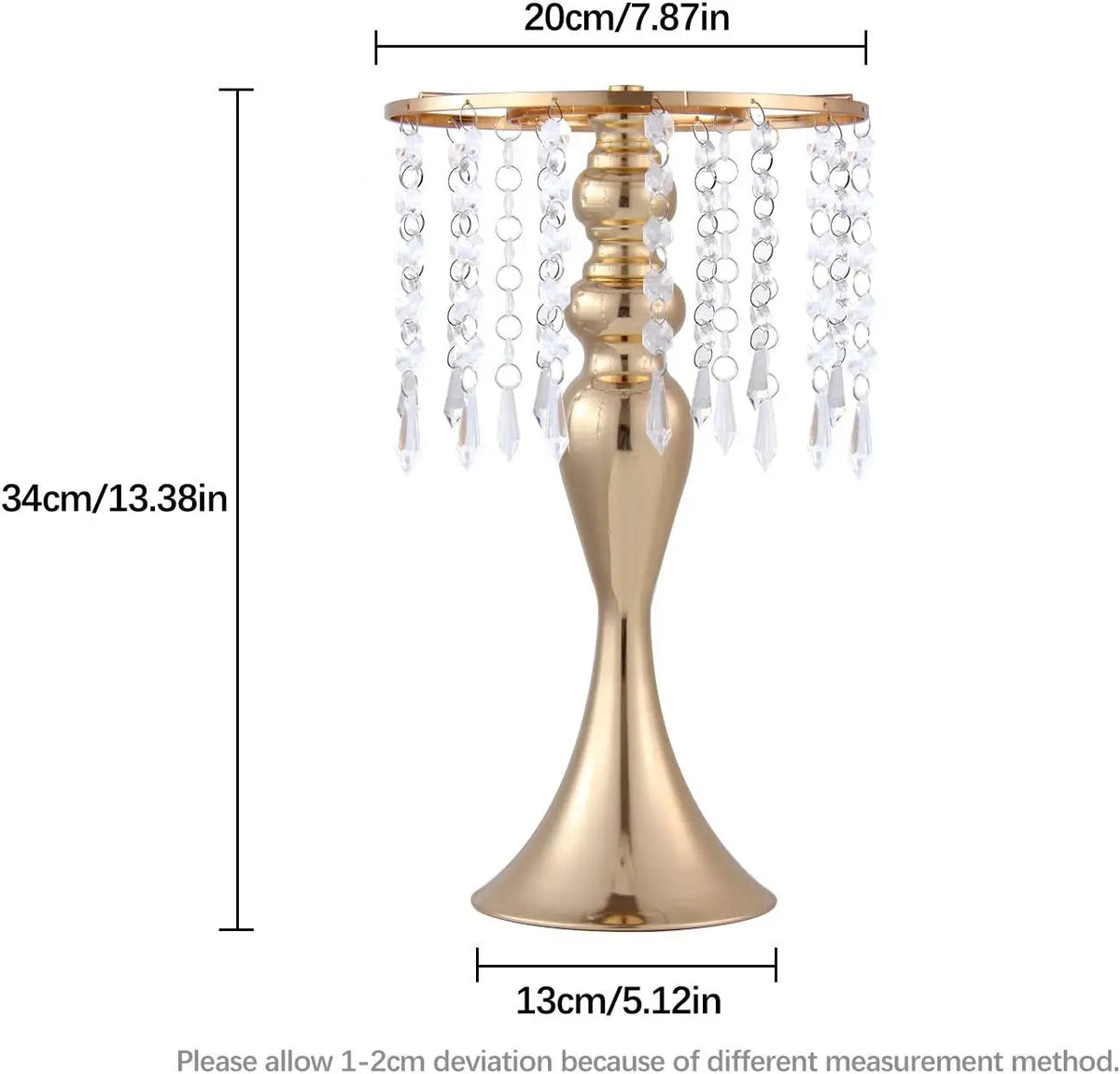 4 Pcs Gold Metal Trumpet Vases Wedding Centerpieces