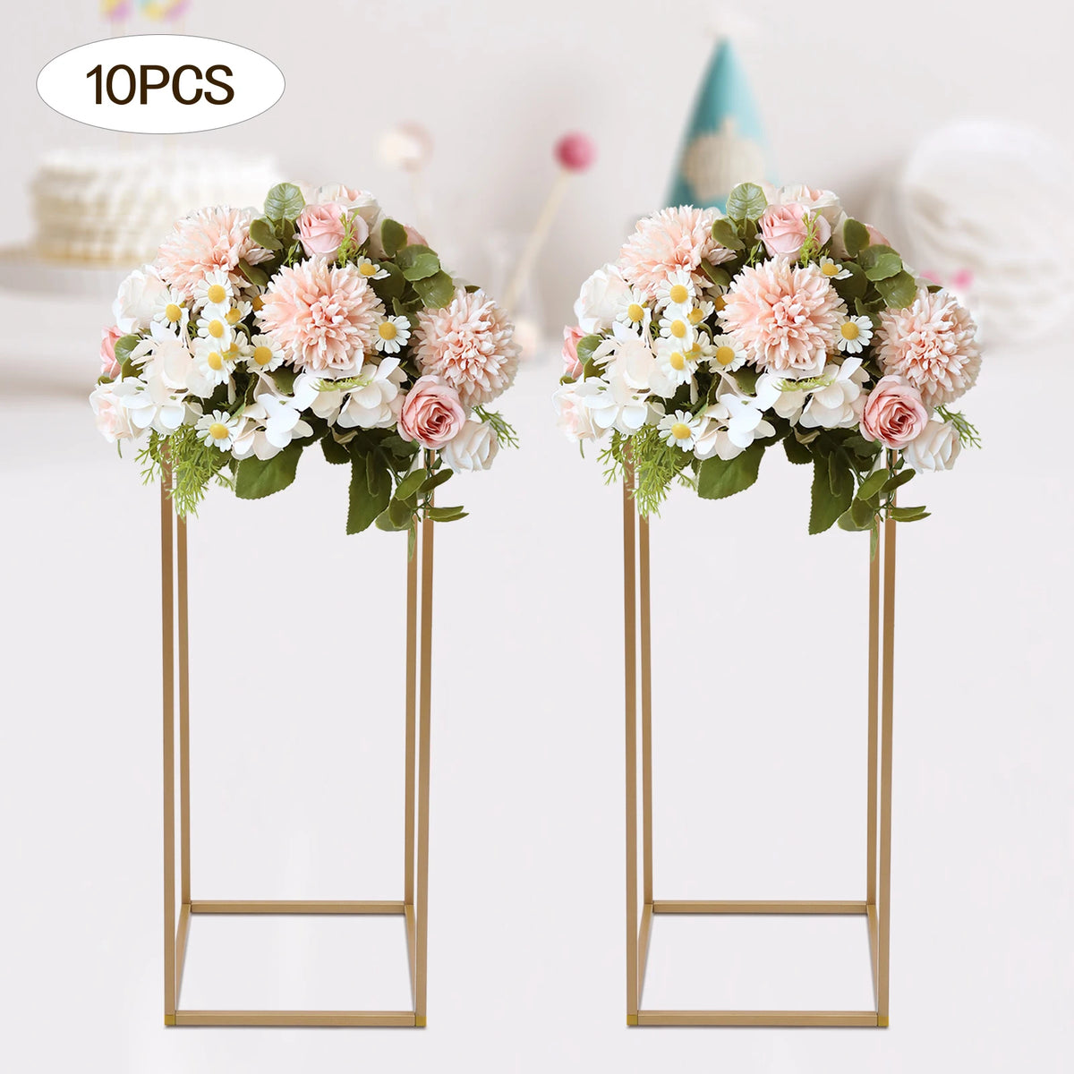 Metal Flower Stand Wedding Column Floor Decor Display Rack