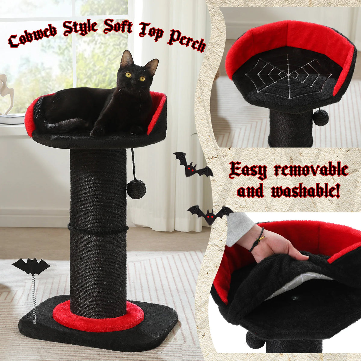 Pawz Road Large Indoor Cat Scratching Post With Removable Bed