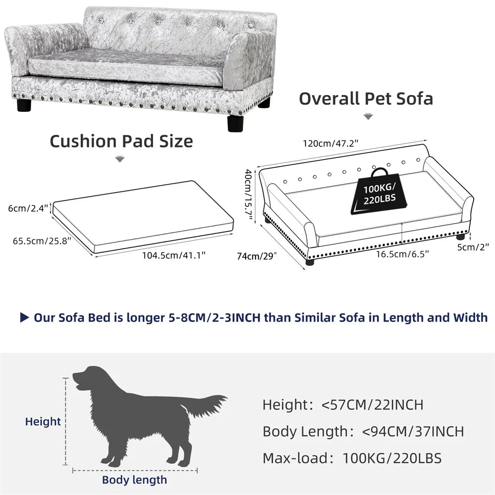 Borwart Heavy Duty Raised Pet Sofa Bed With Removable Cover