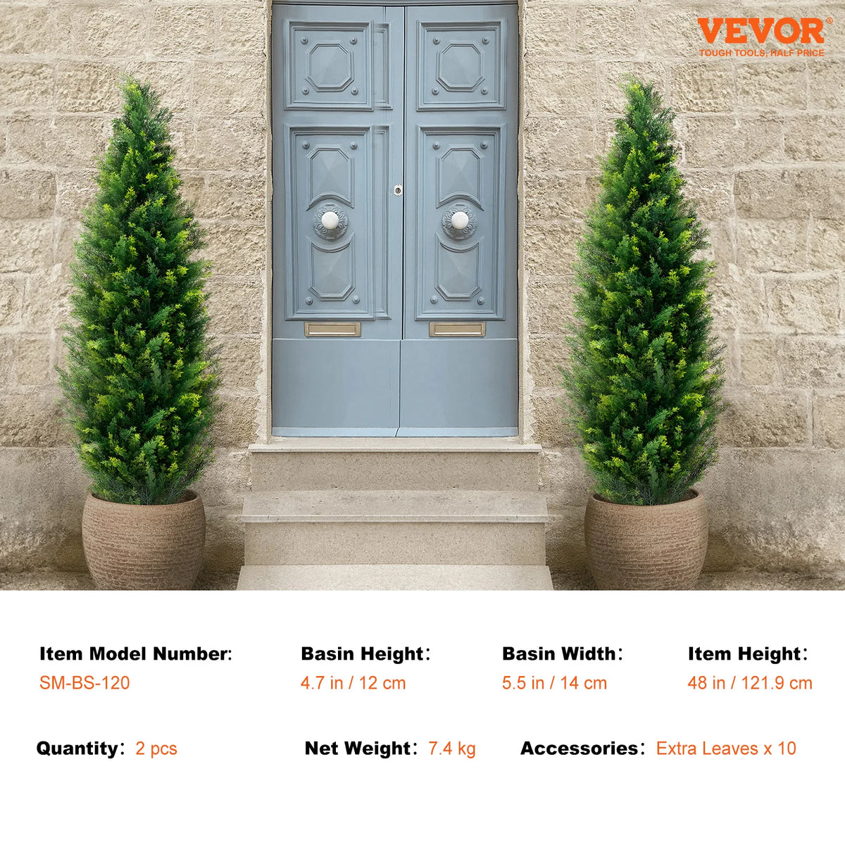SucceBuy Artificial Cedar Topiary Tree Evergreen Fake Cypress Decor