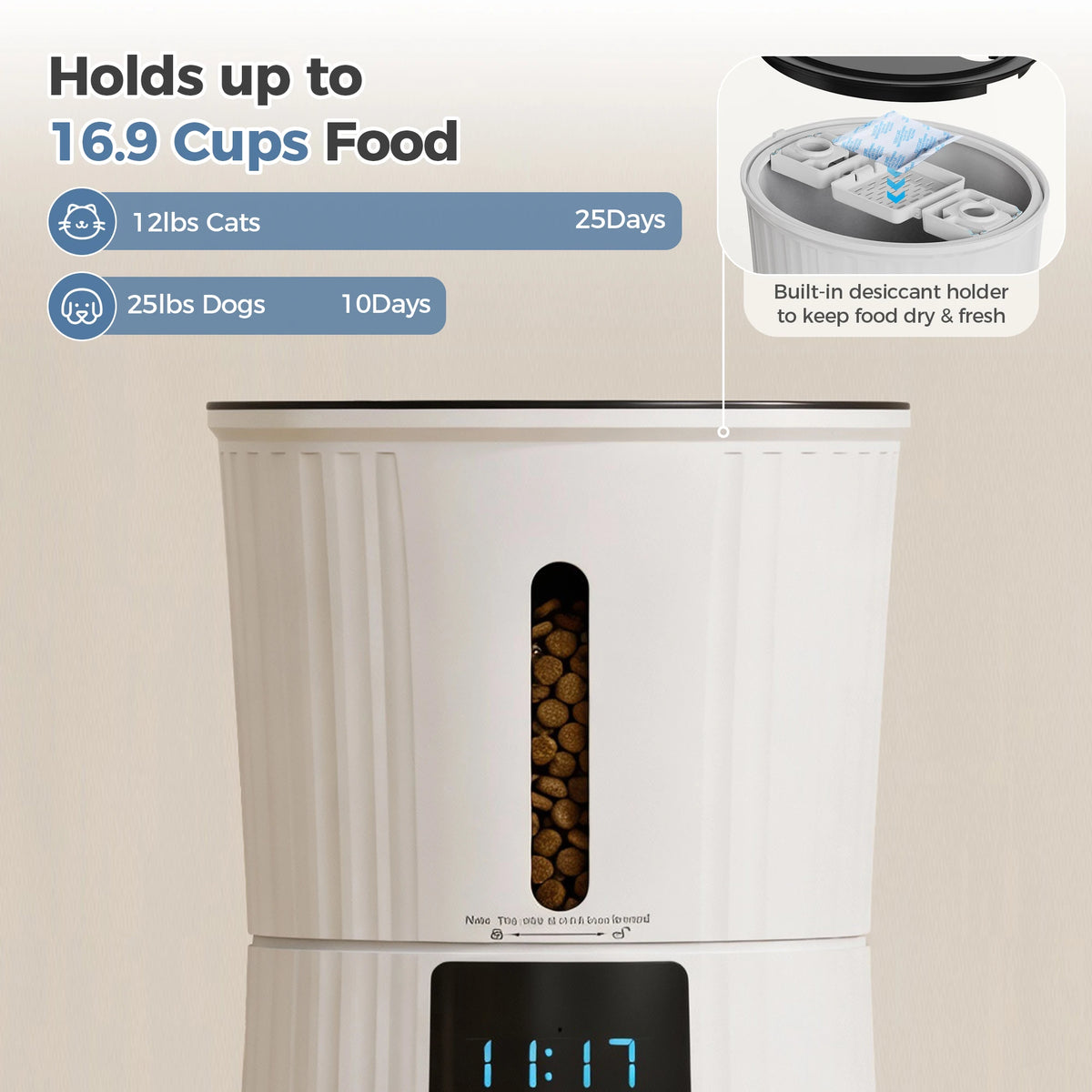 Jhk 4L Automatic Wifi App Controlled Cat Food Feeder