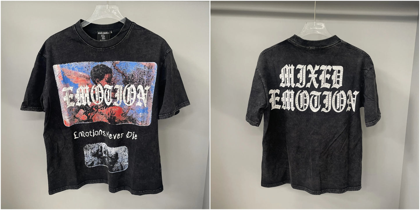 Mixed Emotion Print Cotton T Shirt Men Women Casual Trendy High Street