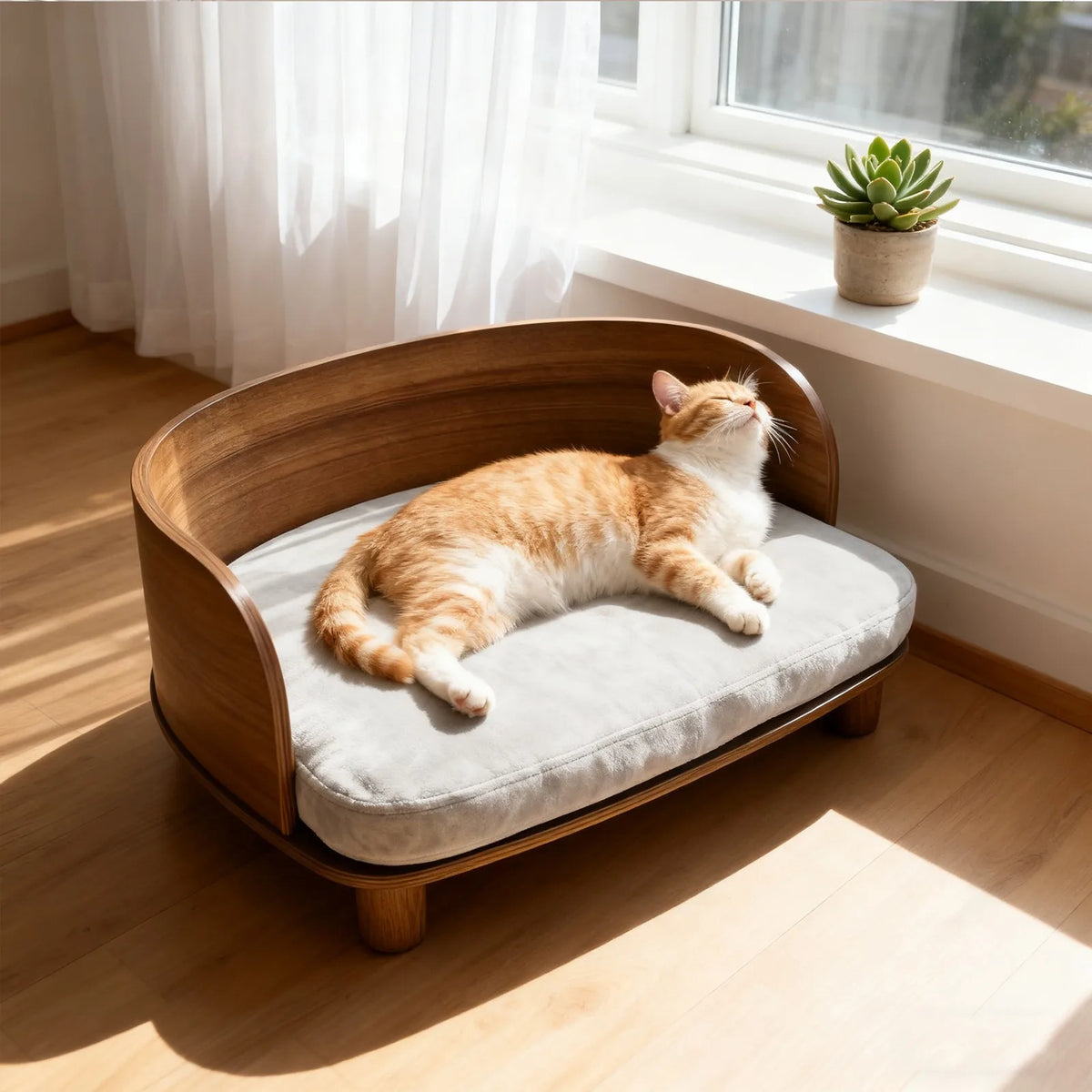 Borwart Premium Wooden Elevated Pet Sofa For Dogs And Cats