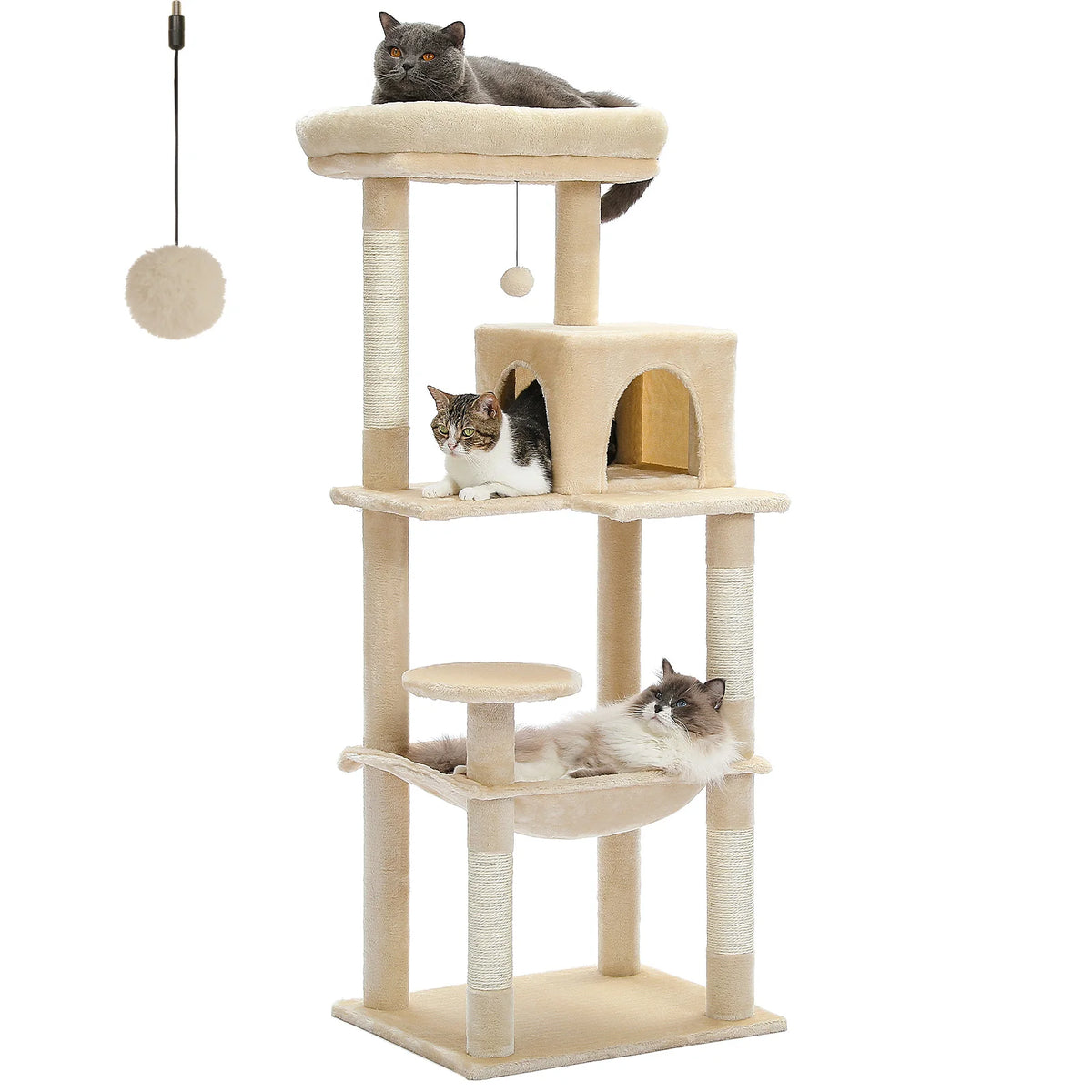PAWZ Road 5 Level Cat Tree With Hammock And Sisal Posts