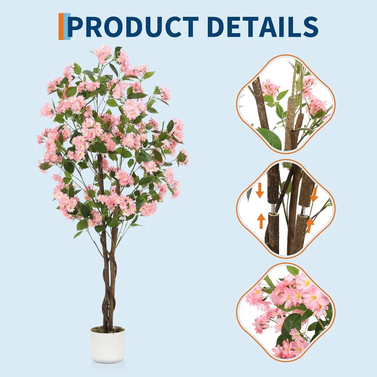 HiMiss Artificial Osmanthus Tree Potted Faux Plant Decor