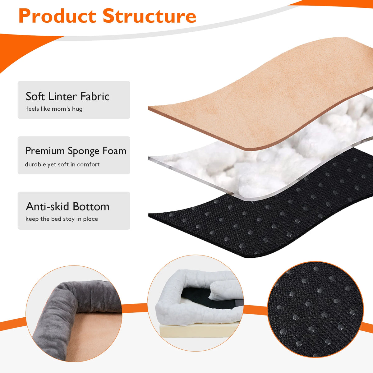 BINGOPAW Super Soft Orthopedic Dog Bed With Cotton-Padded Bolster