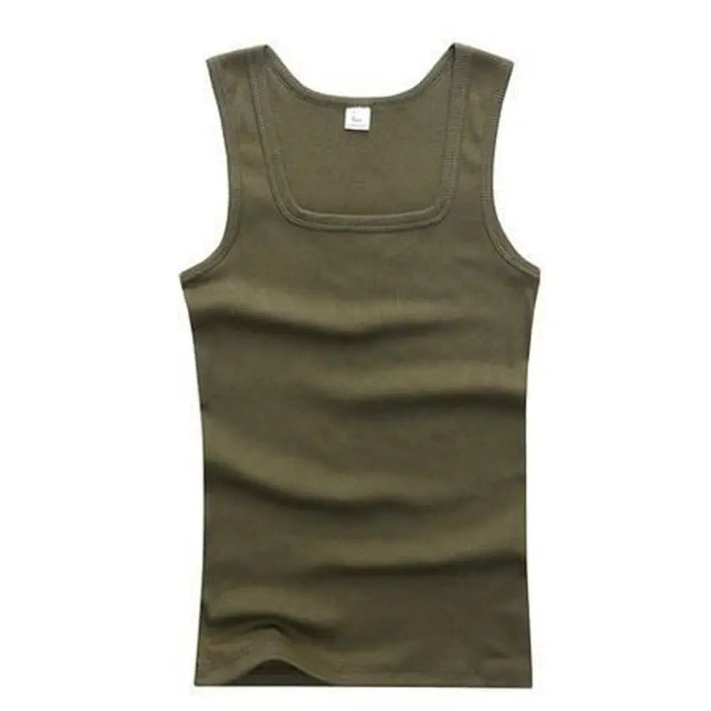 Pure Cotton Mens Elastic Tank Top for Summer Fitness Casual Wear