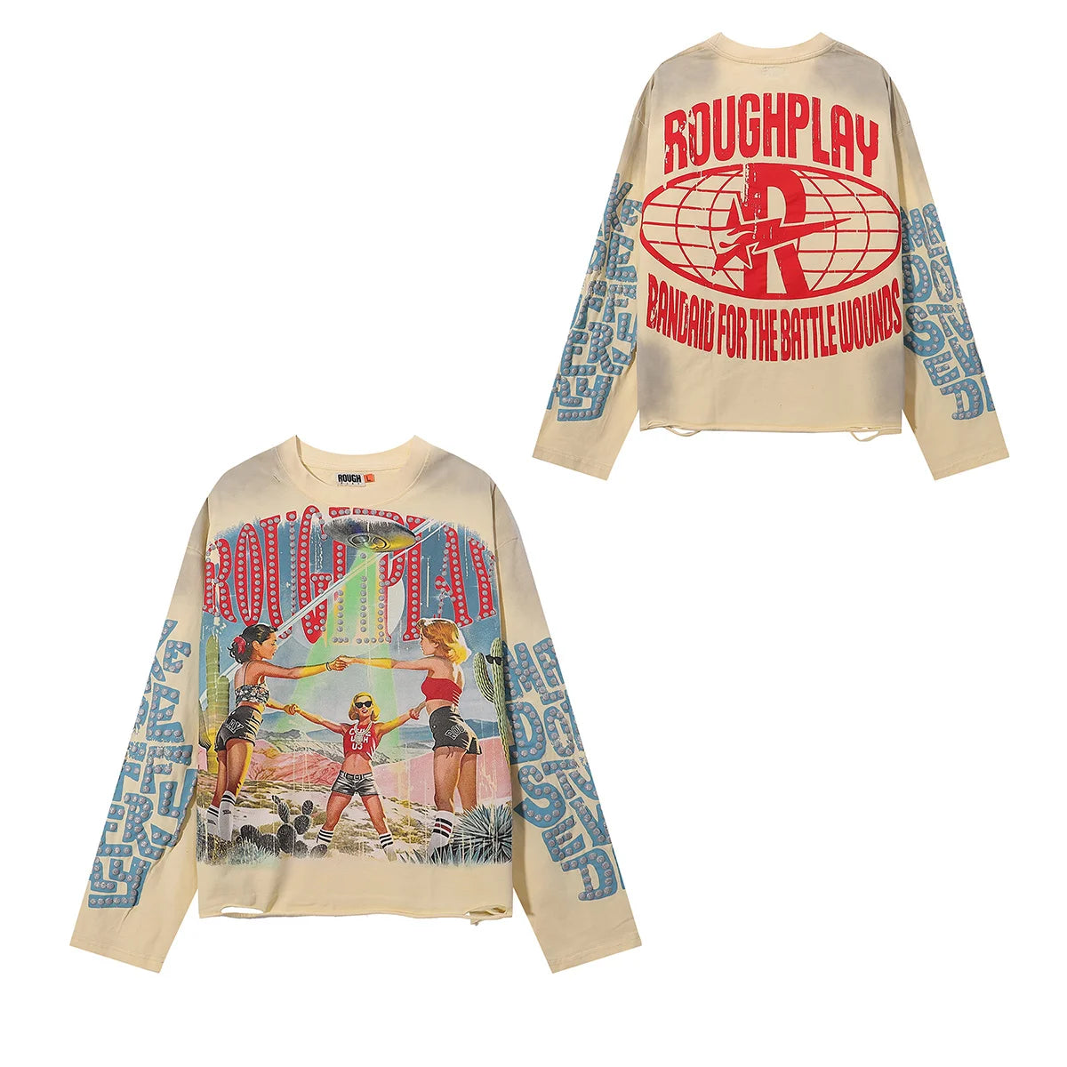 American Style Splicing Diamond Cotton Crew Neck T Shirt Unisex