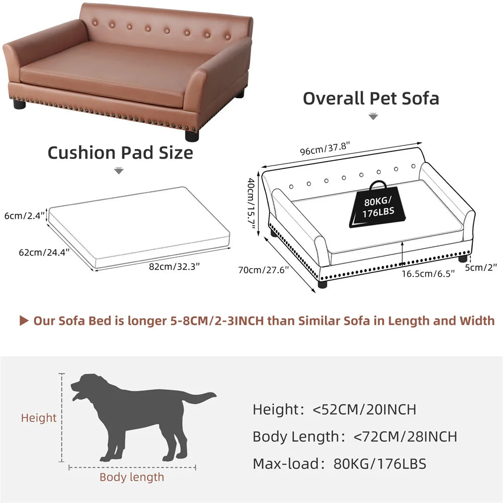 Borwart Heavy Duty Raised Pet Sofa Bed With Removable Cover